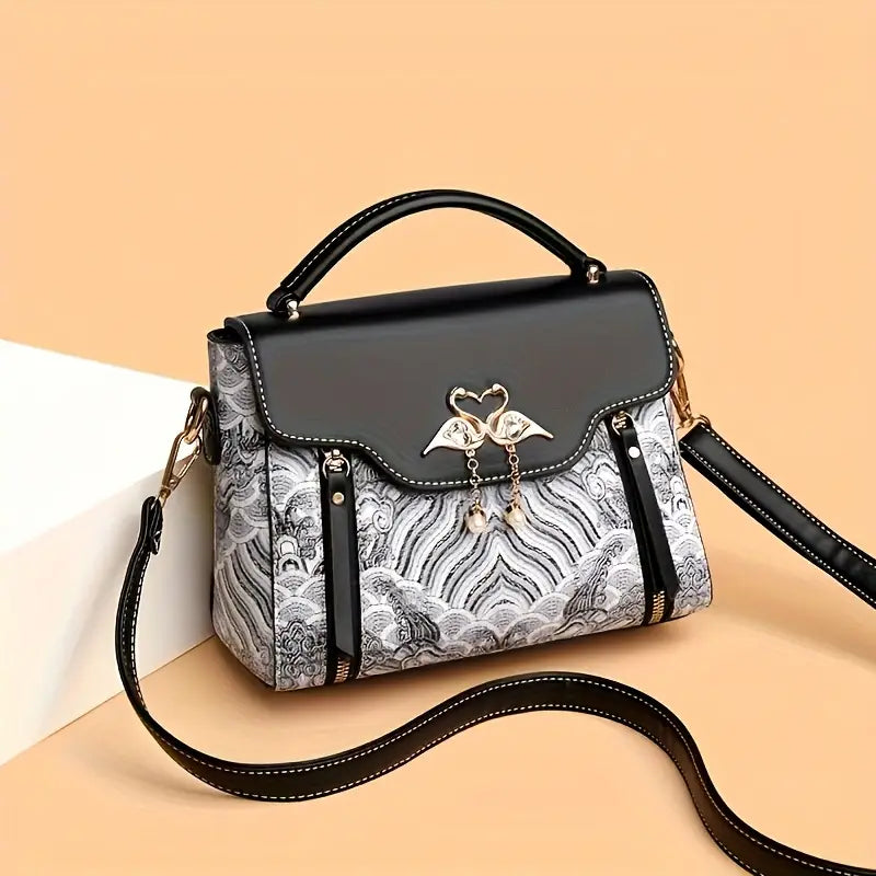 Vintage Colour-Block Crossbody Bag